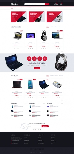 紅色歐美風(fēng)格的電子數(shù)碼產(chǎn)品商城網(wǎng)站源碼下載
