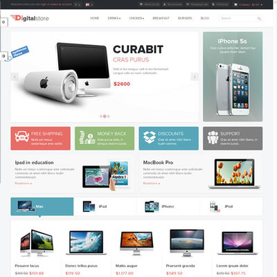 Opencart Pav Digital電子科技數(shù)碼產(chǎn)品商城模板