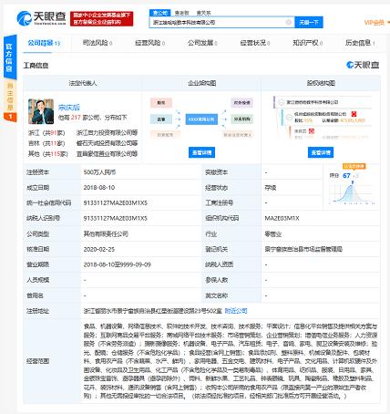 娃哈哈旗下食品營銷公司更名為數(shù)字科技公司 經(jīng)營范圍新增商城網(wǎng)絡(luò)平臺技術(shù)服務(wù)